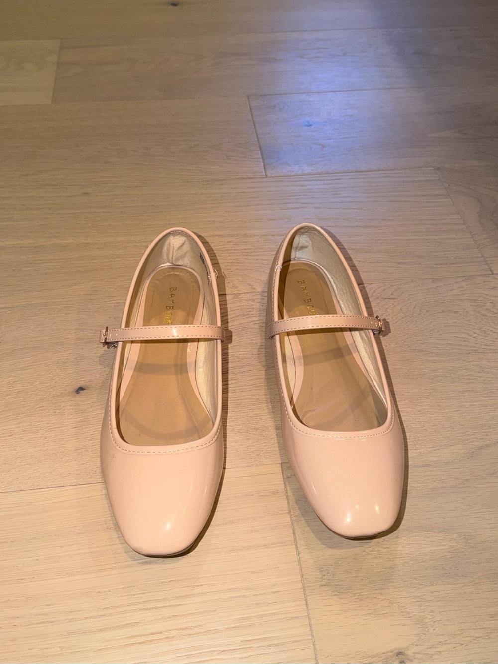 Nude Mary Jane flats